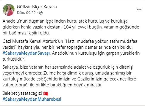 Denizli Haber Karaca Mesajı
