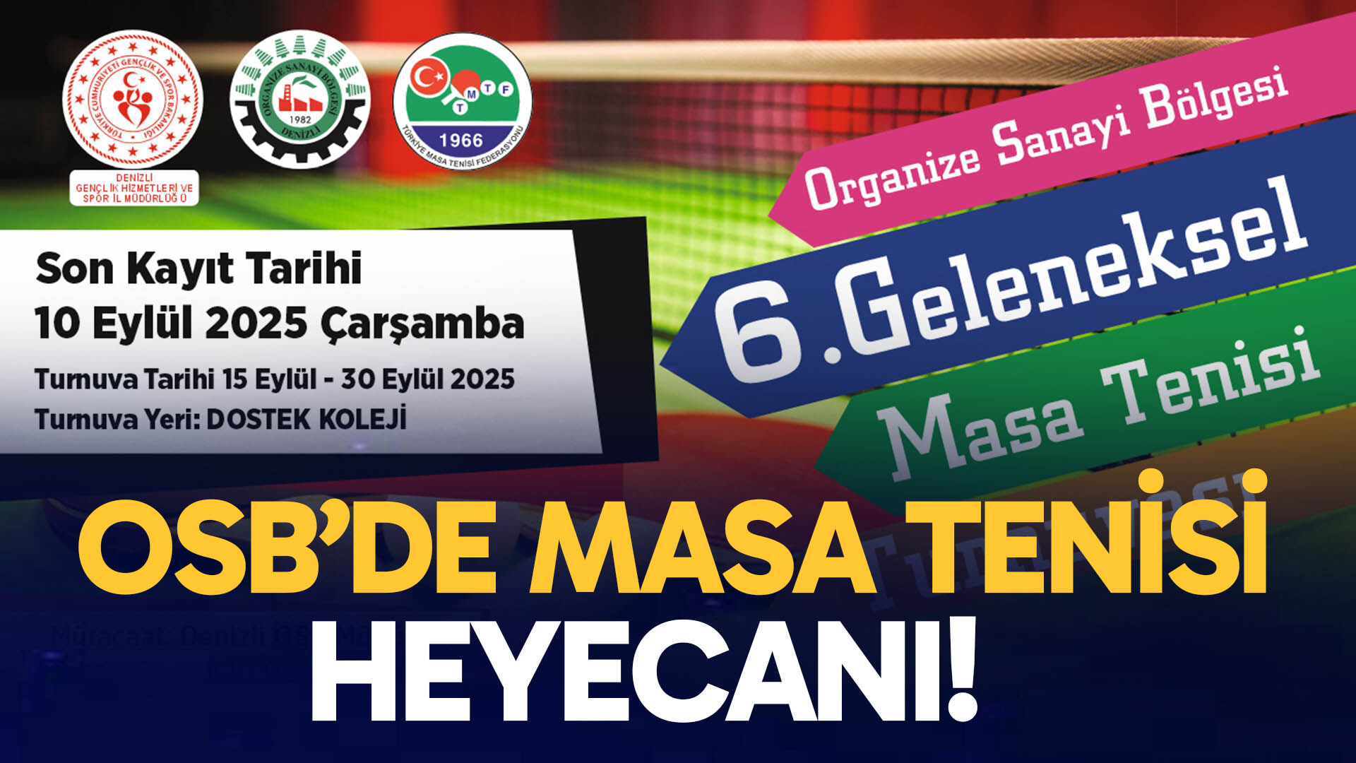 Denizli Haber Masa Tenisi Turnuvası Duyuru 2