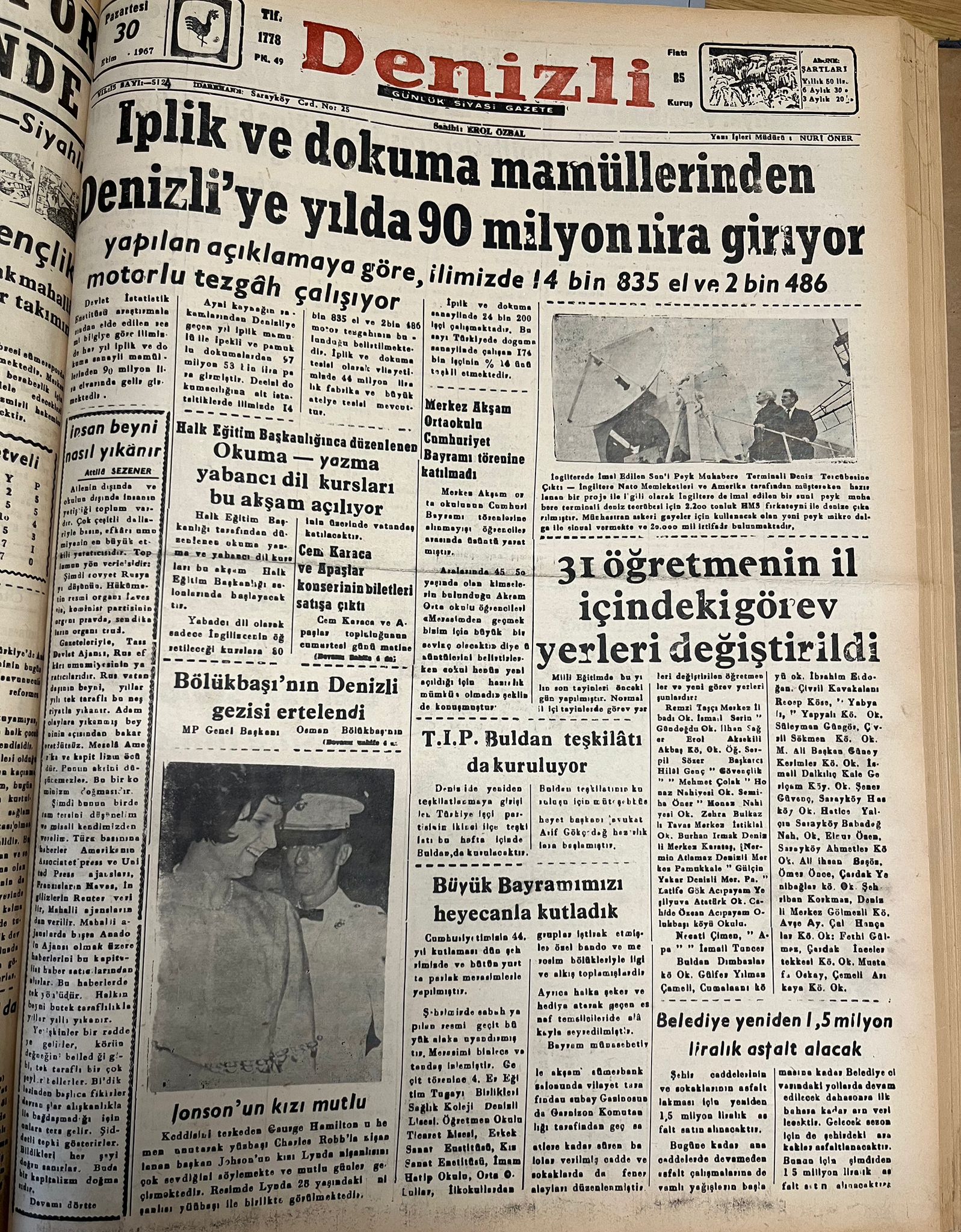 Deni̇zli̇ Haber 30 Eki̇m