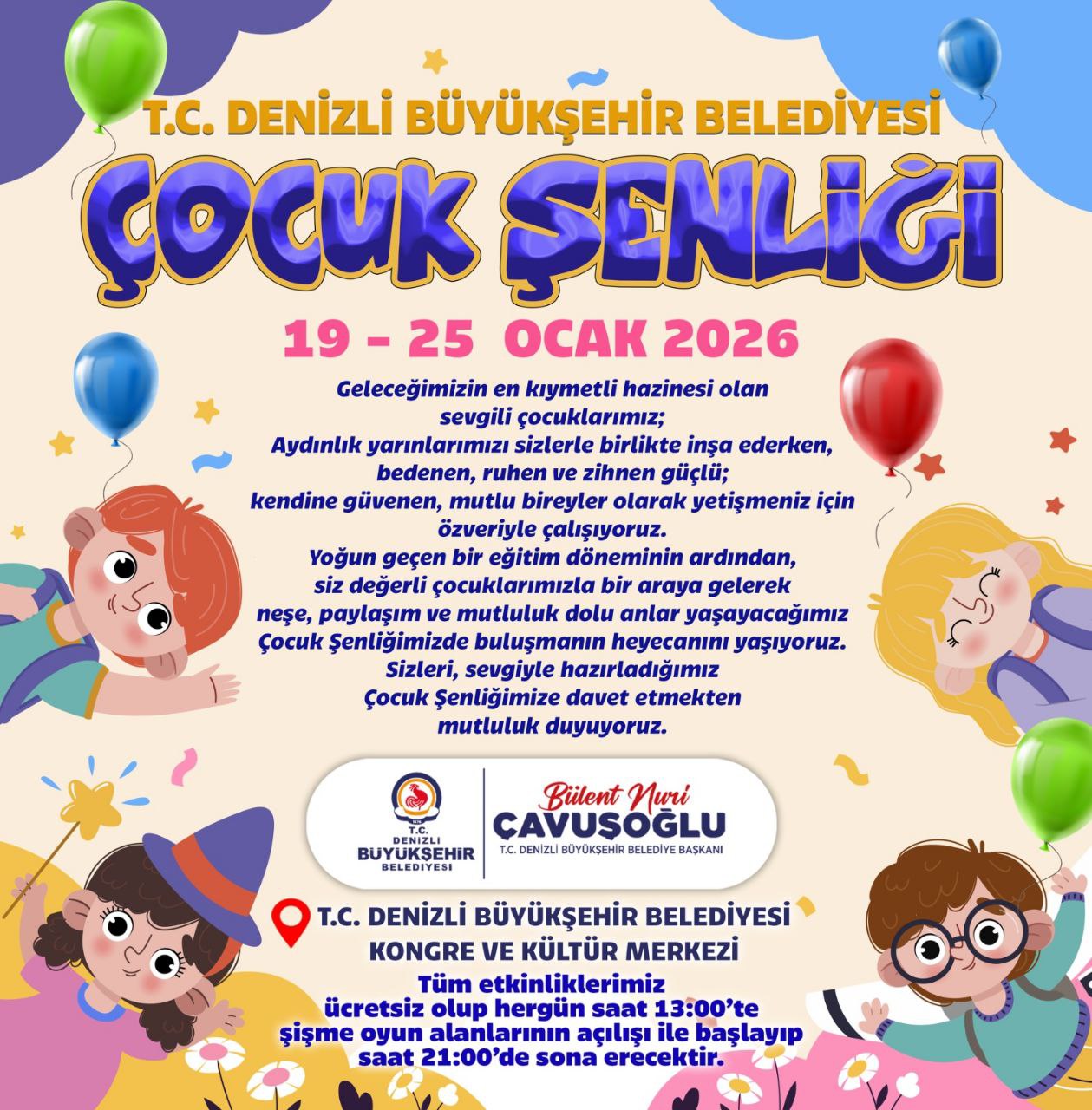 Denizli Büyükşehir’den Yarıyıl Tatilinde Merkezden Ilçelere Çocuk Şenliği (1)