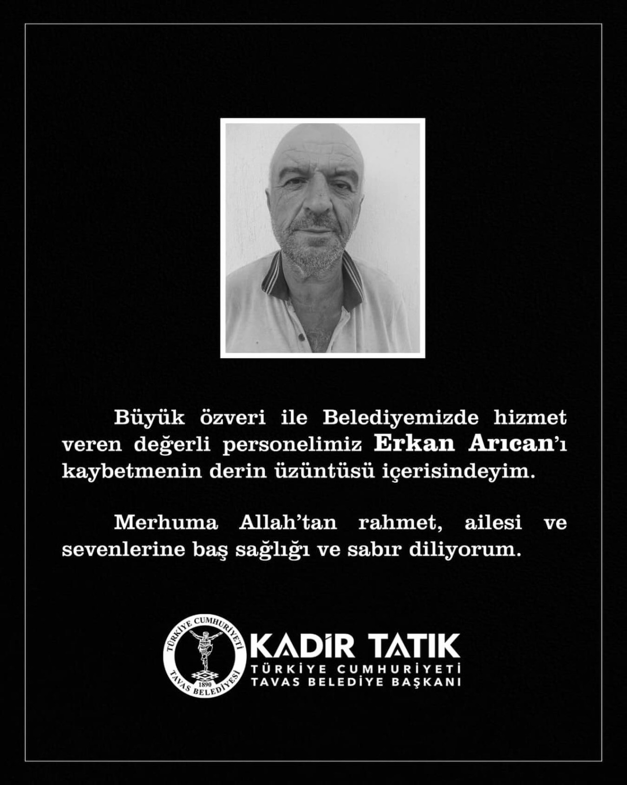 Tavas’ta Belediye Çalışanı Erkan Arıcan Hayatını Kaybetti