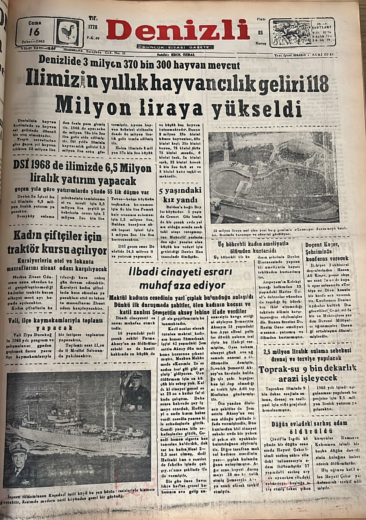 Deni̇zli̇ Haber Tarihte Bugün 16 Şubat-1