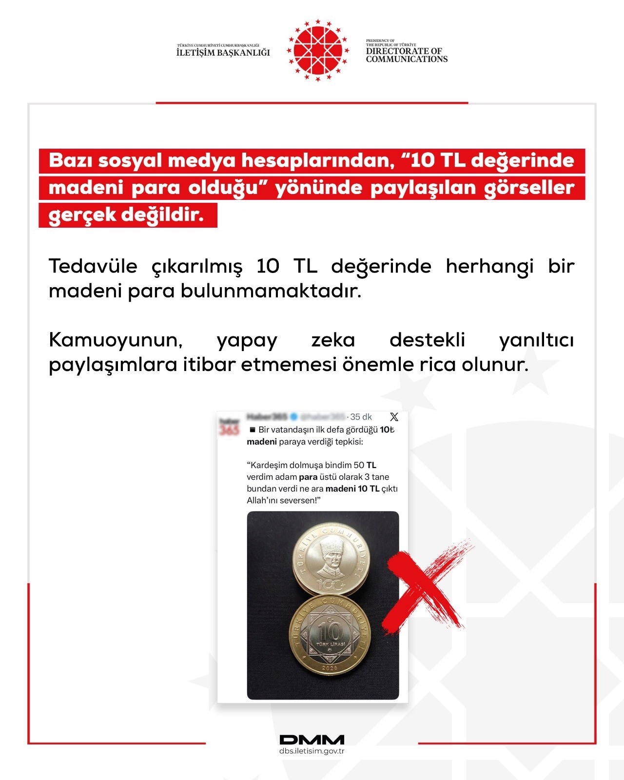 Dezenformasyonla Mücadele Merkezi Uyardı! “10 Tl Değerinde Madeni Para Gerçek Değil” (2)