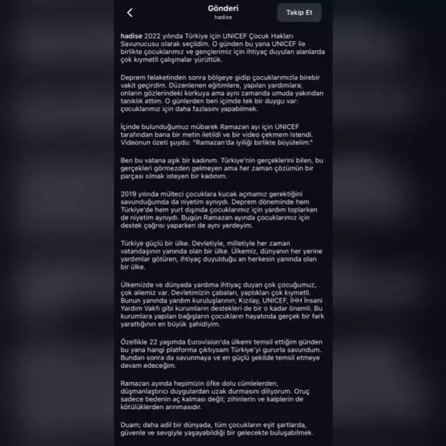 Ramazan Paylaşımı Tepki Çeken Hadise'den Açıklama! (1)-1