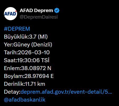 Son Dakika! Denizli’de “Deprem Fırtınası” Devam Ediyor… Son Dakiaka Denizli Deprem