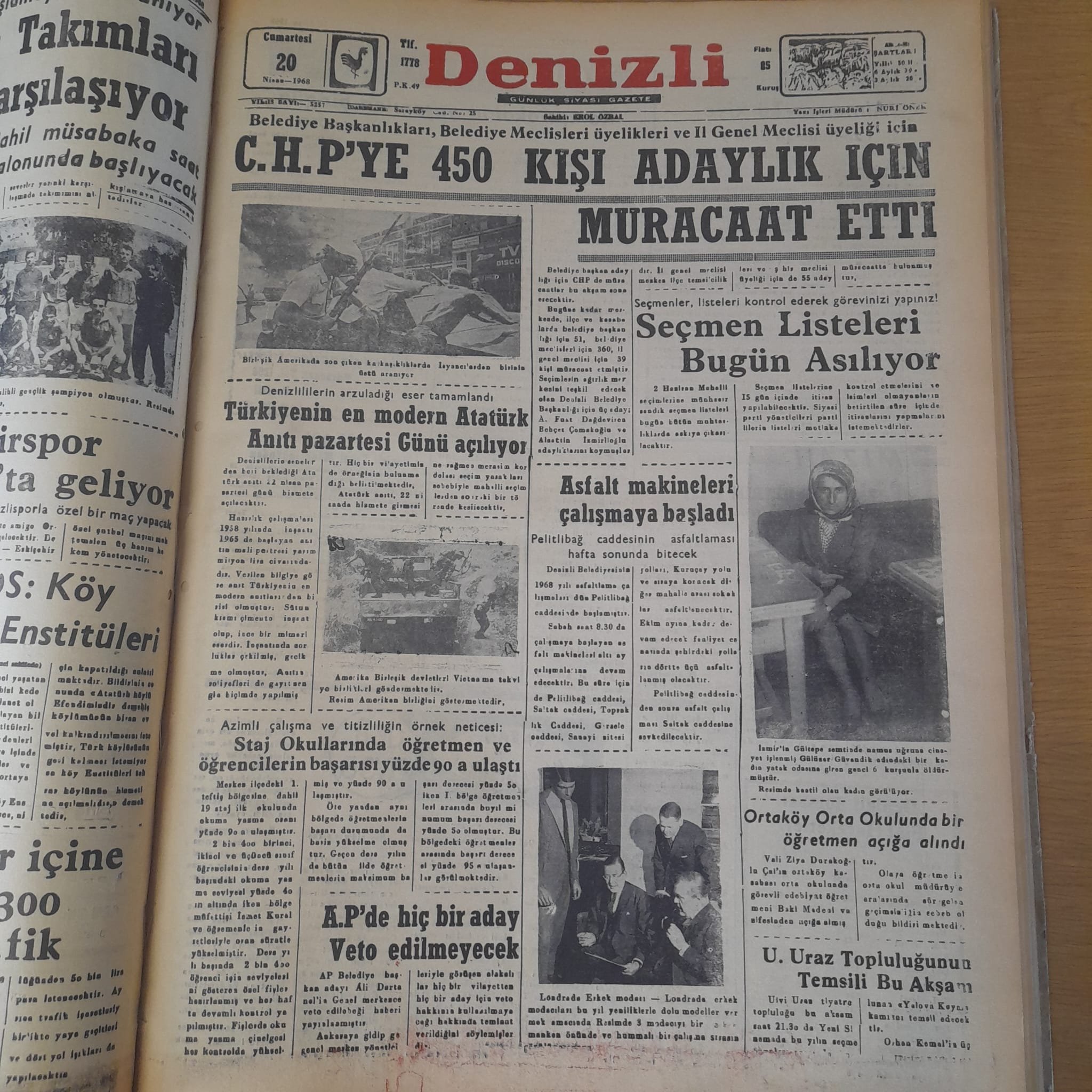 Denizli Haber 20 Nisan 1968 Tarihte Bugün2