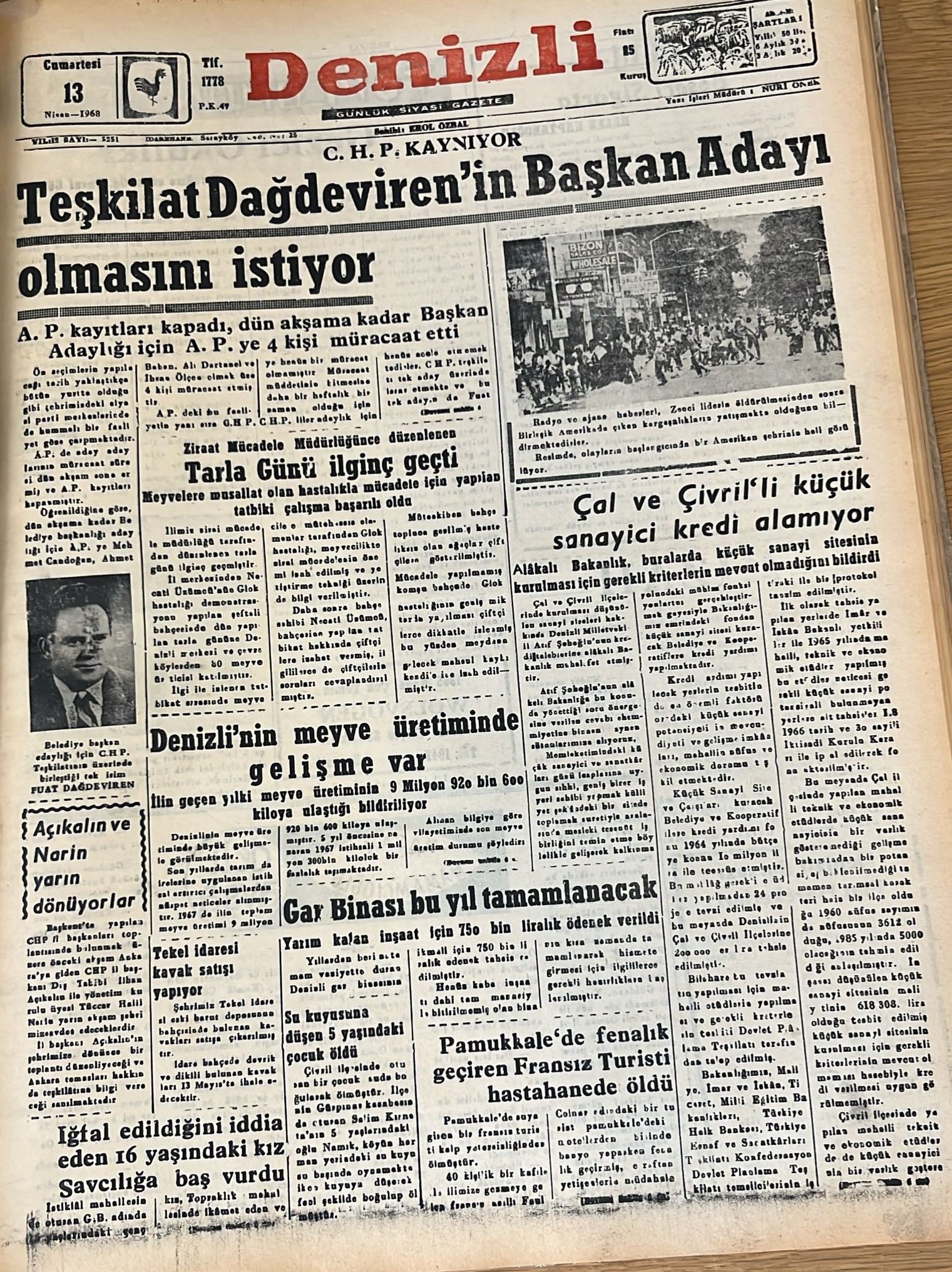 Deni̇zli̇ Haber Tarihte Bugün 13 Nsisan