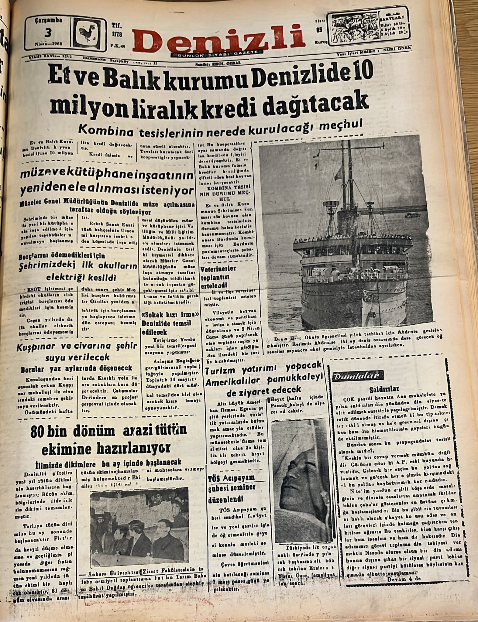 Deni̇zli̇ Haber Tari̇hte Bugün 3 Ni̇san-1