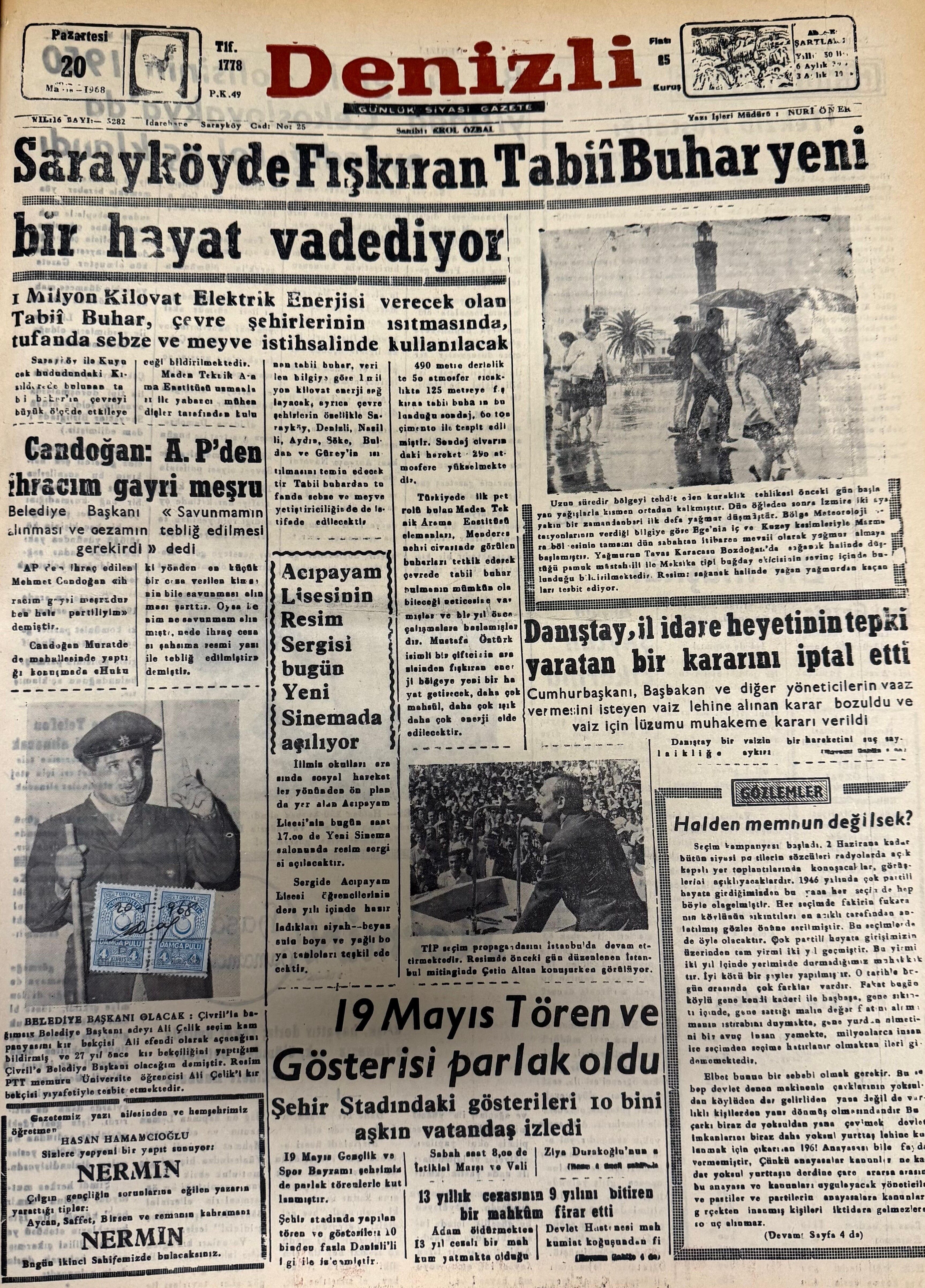 Denizli' De Tarihte Bugün