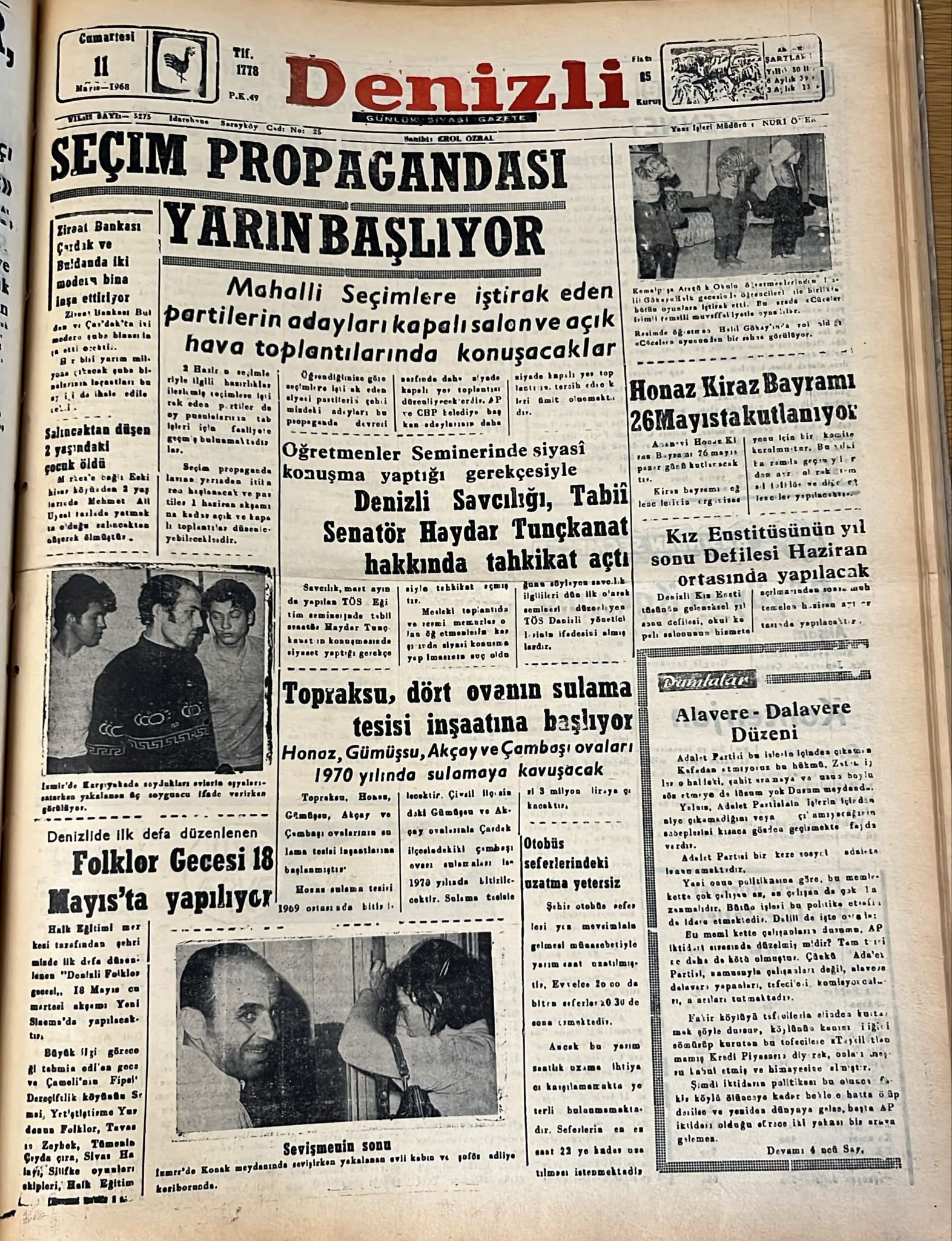 Deni̇zli̇ Haber Tari̇hte Bugun 11 Mayıs-1