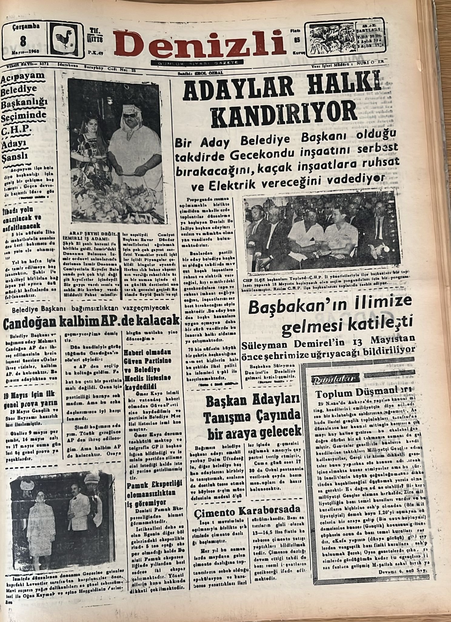 Deni̇zli̇ Haber Tari̇hte Bugün 8 Mayis 1968-1