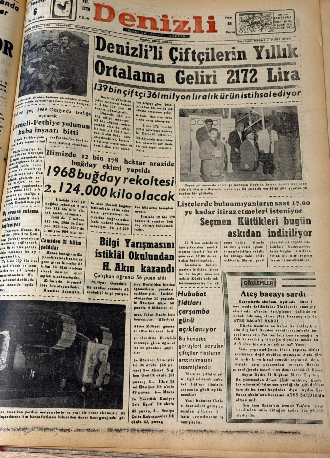 Deni̇zli̇ Haber Tari̇hte Bugün 8 Mayis