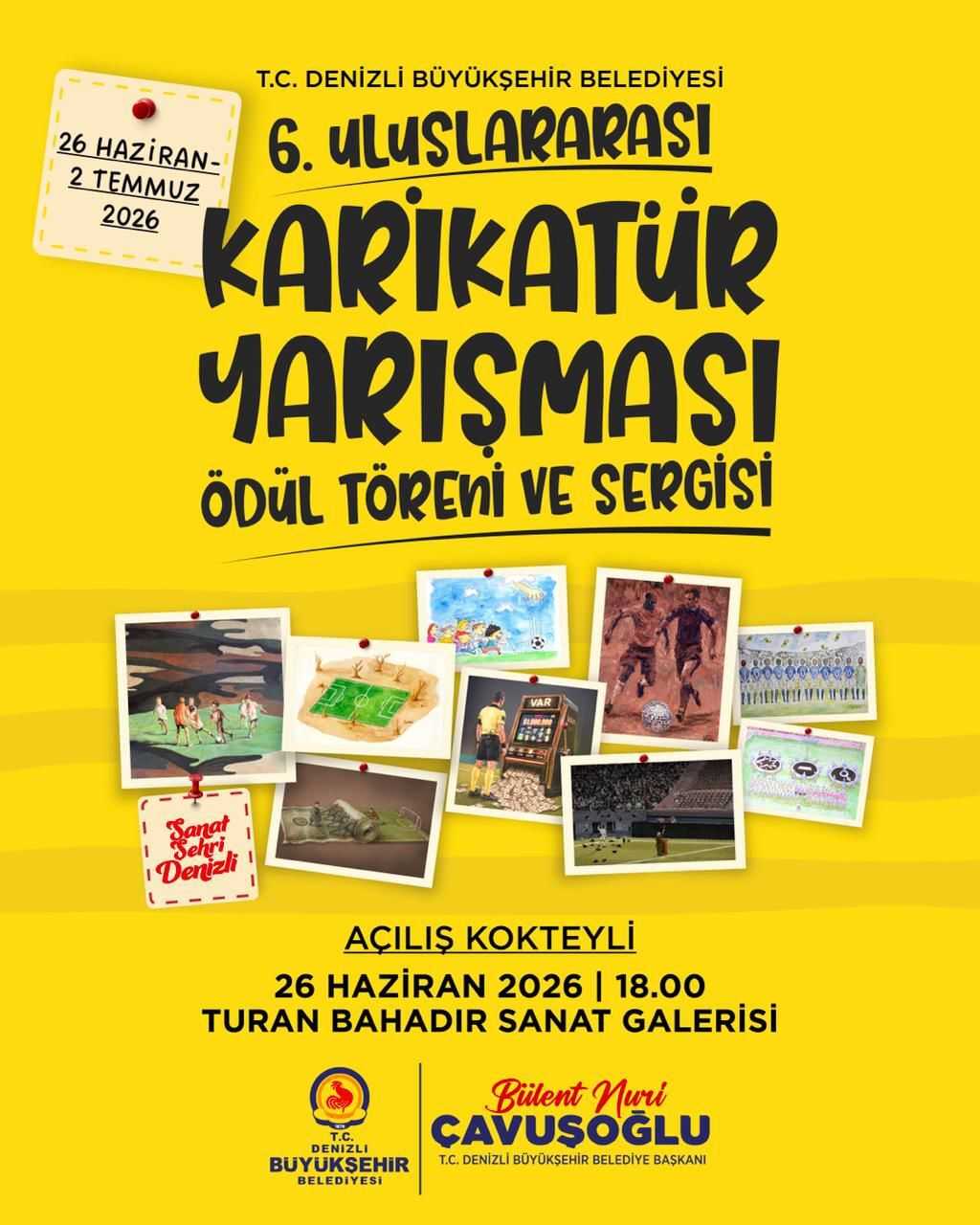 Denizli Büyükşehir’in Uluslararası Karikatür Yarışması’nda Ödül Ve Sergi Heyecanı