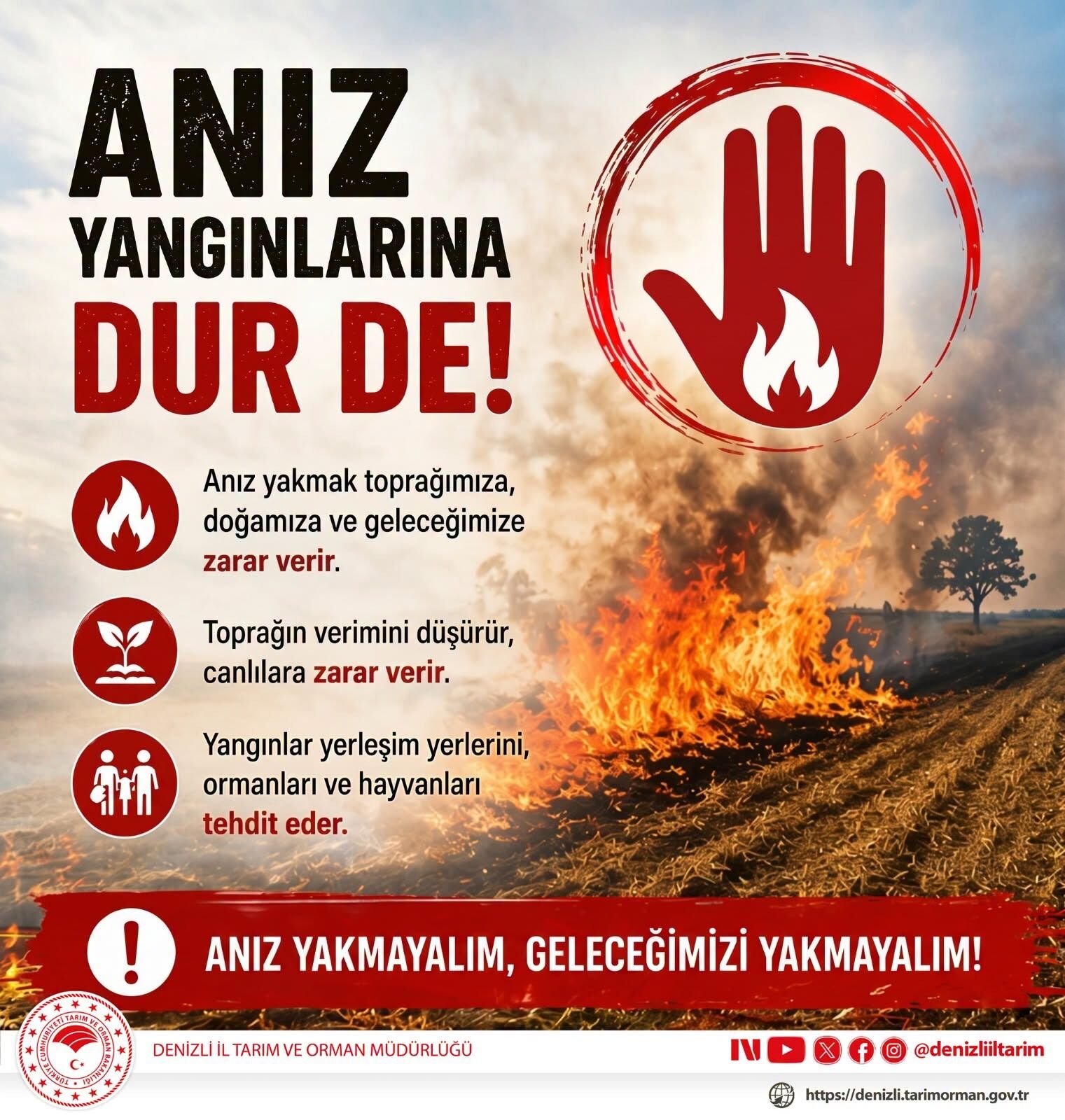 Denizli Haber Anız Yakmayın Çağrısı-1