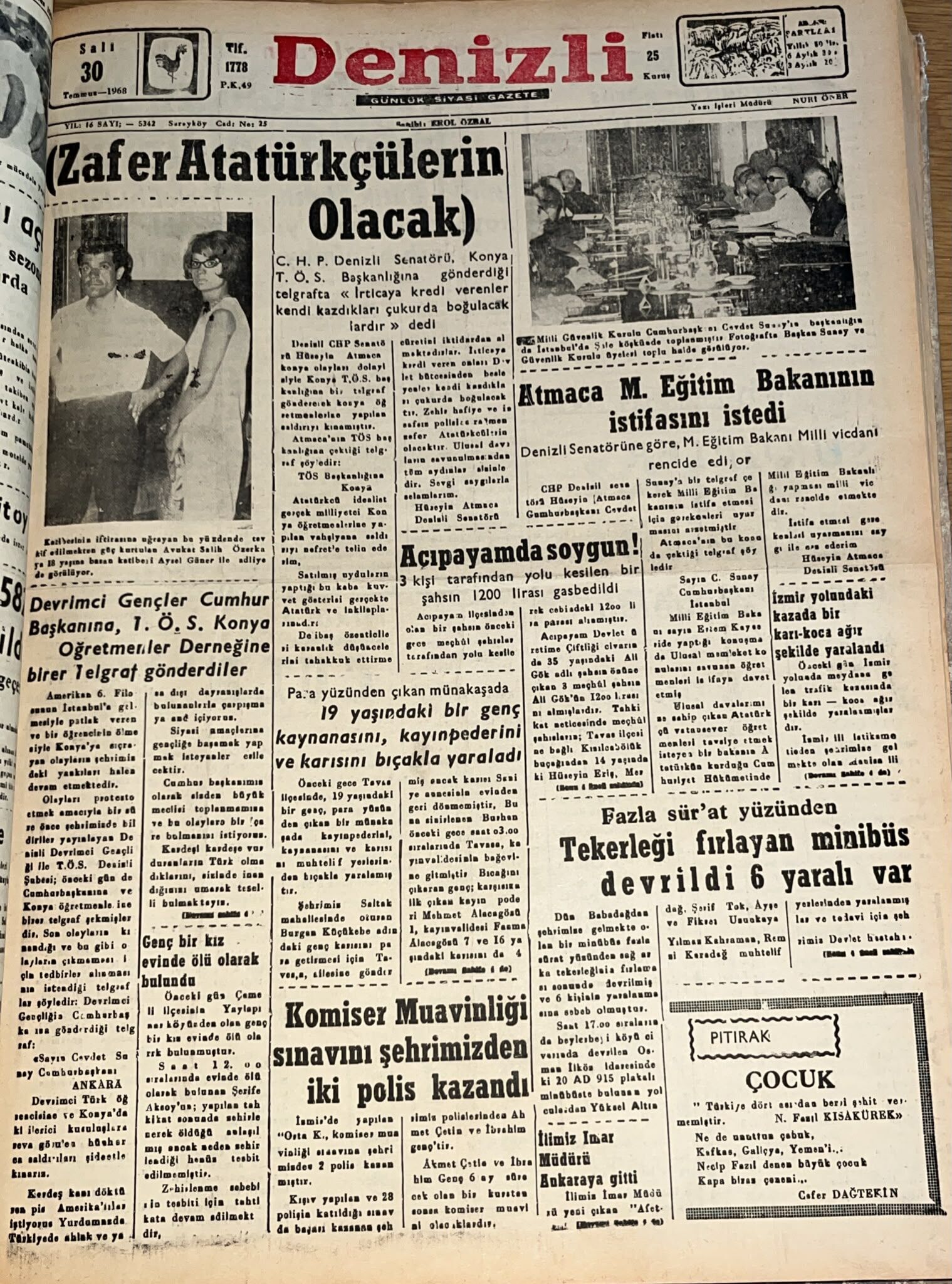 Deni̇zli̇ Haber Tarihte Bugun 30 Temmuz-1