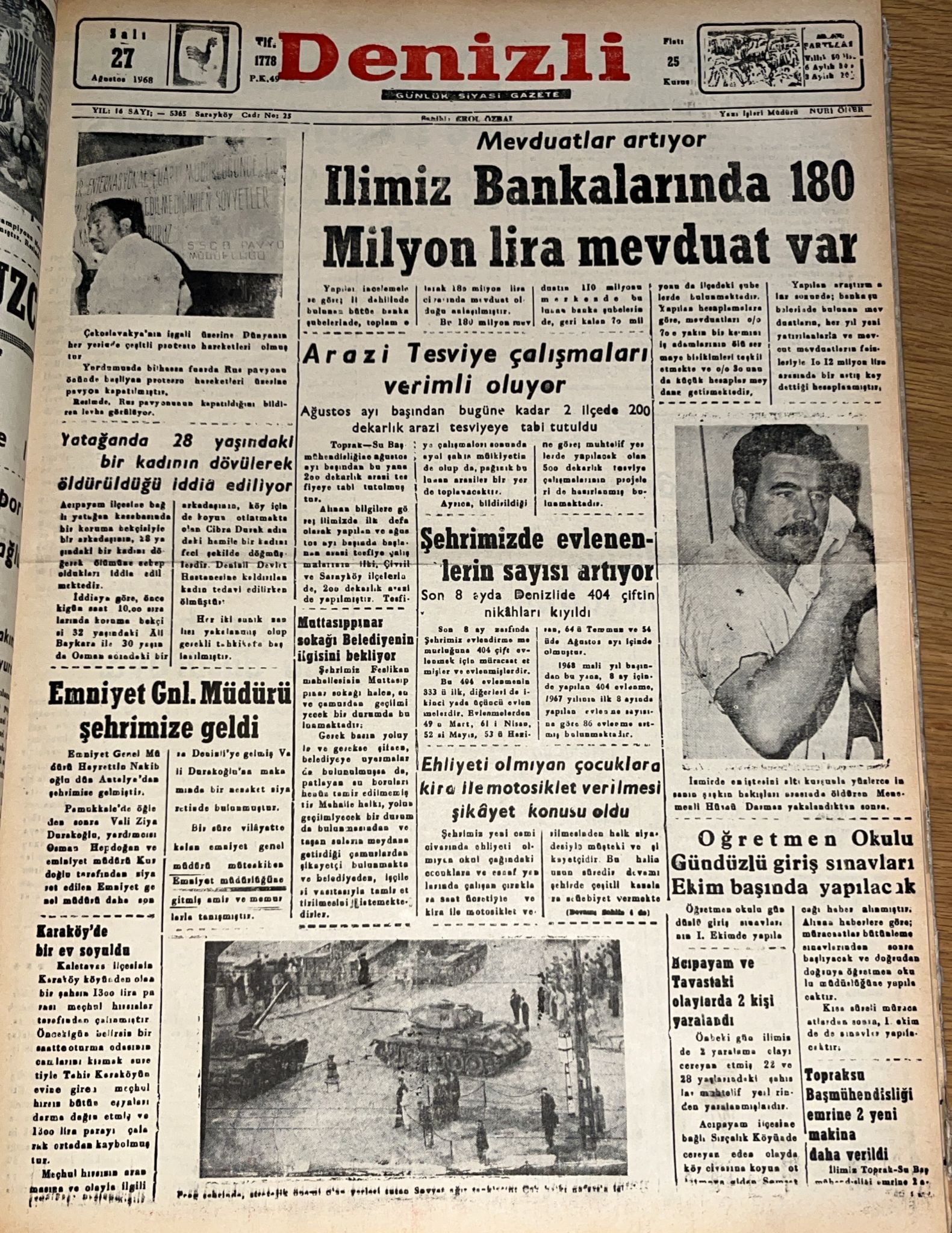Deni̇zli̇ Haber Tarihte Bugun 27 Ağustos-1