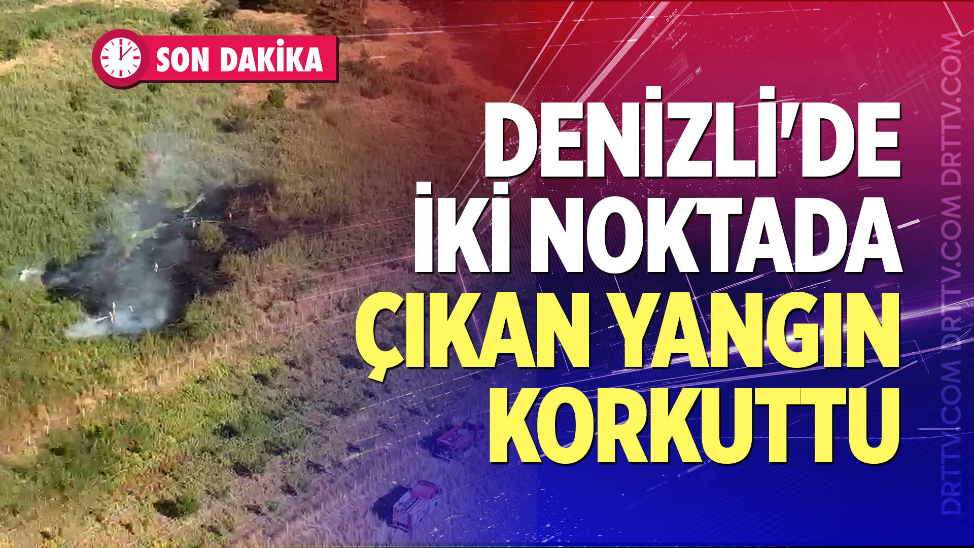 Denizli'de iki noktada çıkan yangın korkuttu