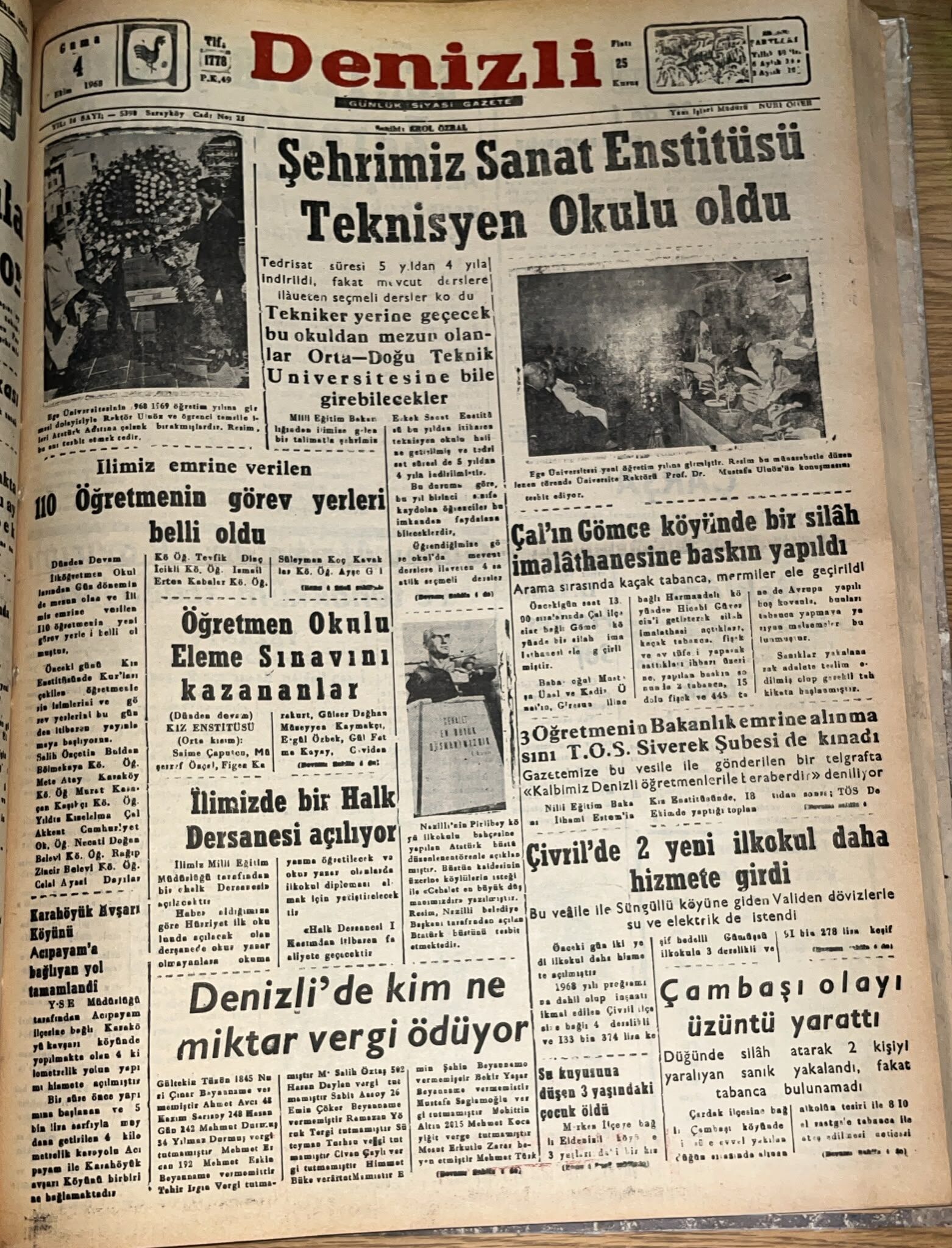 Denizli Haber 4 Ekım 1968