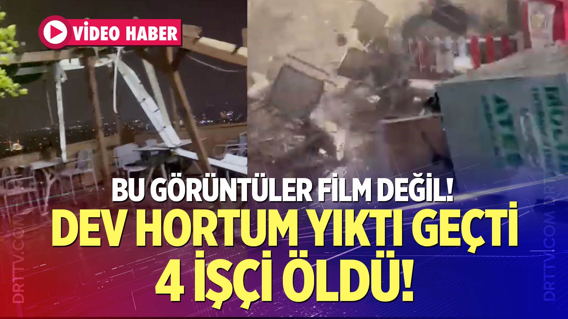 Bu görüntüler film değil! Hortum işçi konteynırını havalandırdı