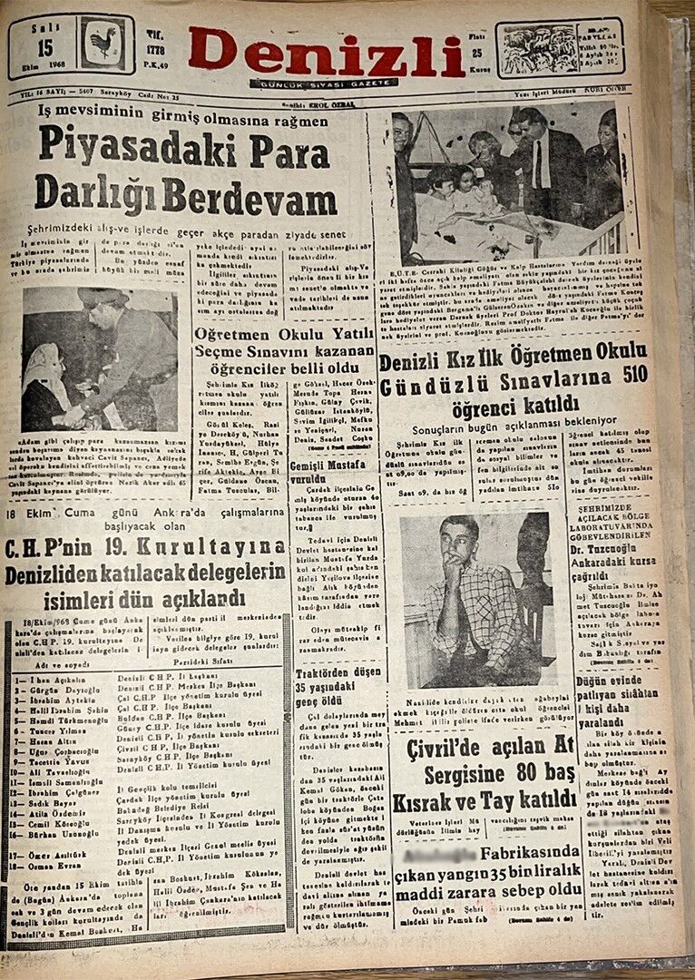 Denizli Haber Tarıhte 15 Ekım 1968