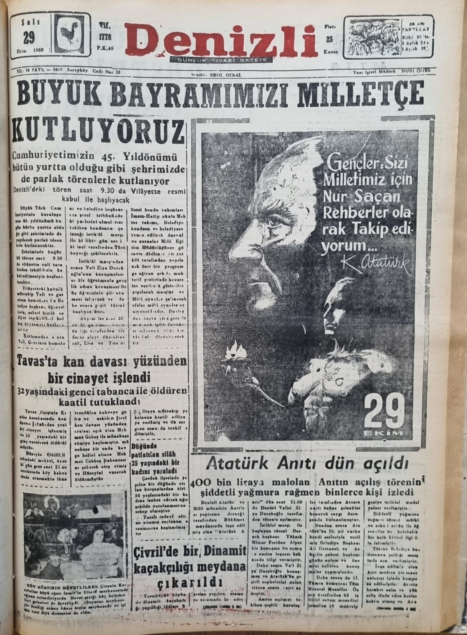 Denizli Haber Tarihte Bugun 29 Ekim-1