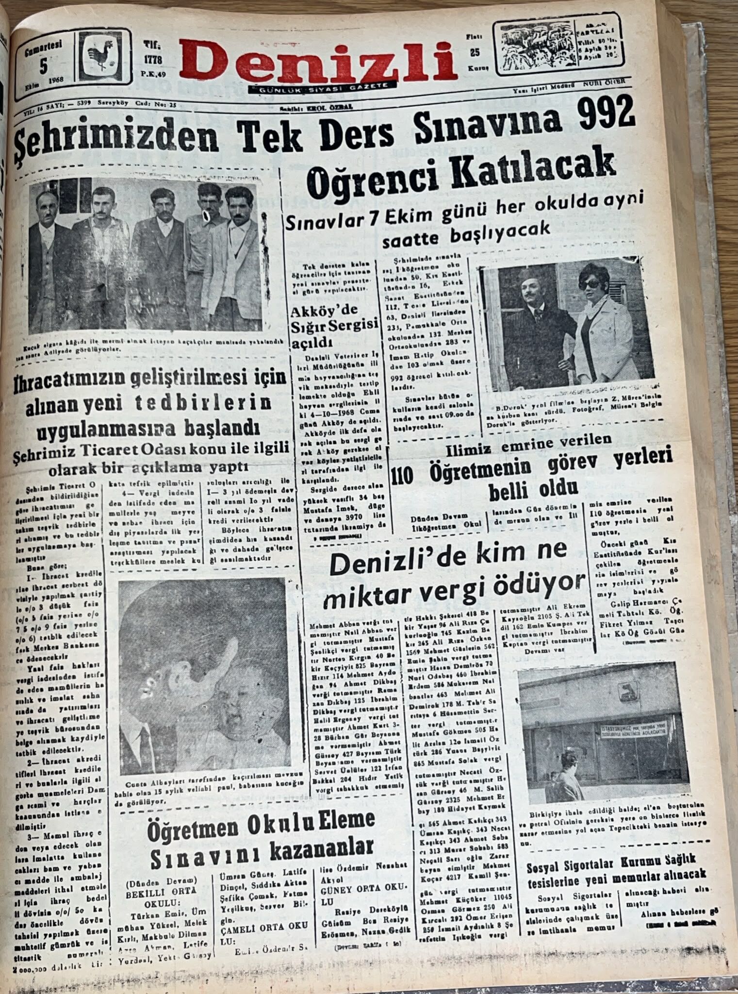Denizli Haber Tarıhte Bugun 5 Ekım.