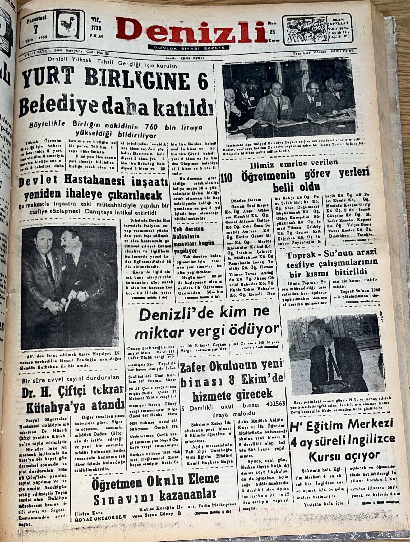 Denizli Haber Tarıhte Bugun 7 Ekım 1968-1