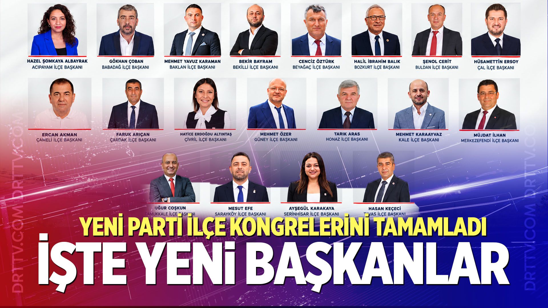 YENİ Parti Denizli’de İlçe Kongrelerini Tamamladı: İşte Yeni Başkanlar